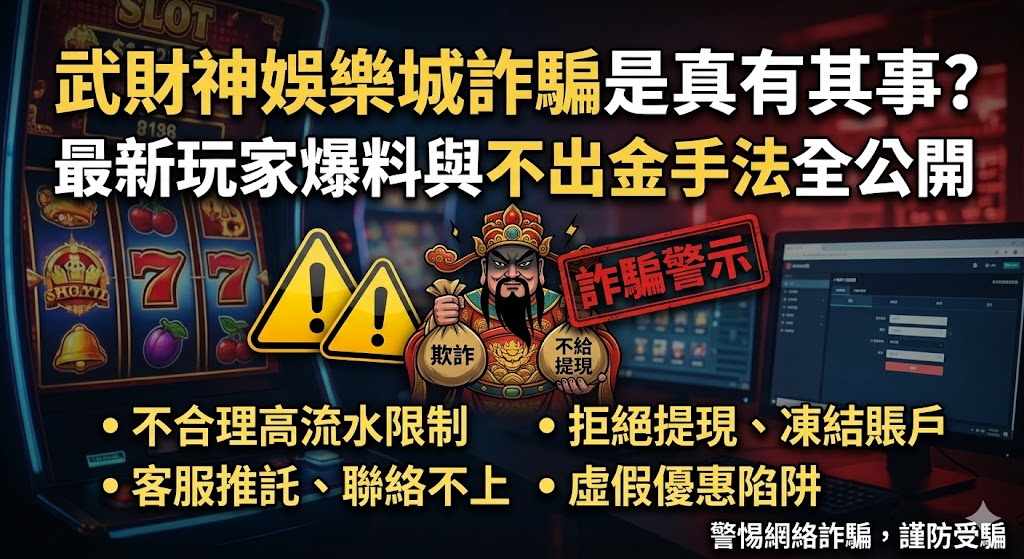 武財神娛樂城詐騙是真有其事？最新玩家爆料與不出金手法全公開