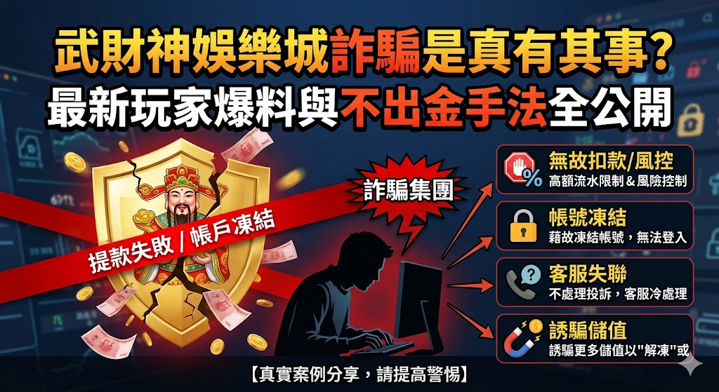 武財神娛樂城詐騙是真有其事？最新玩家爆料與不出金手法全公開
